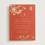 "Abstract Flora" - Wedding Invitations in Lava by Stellax Creative - Front