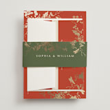 "Abstract Flora" - Wedding Invitations in Lava by Stellax Creative - Assembled with Belly Band