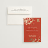 "Abstract Flora" - Wedding Invitations in Lava by Stellax Creative - Invitation with Envelope