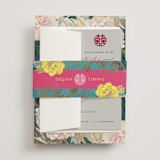 "Auspicious Peonies" - Wedding Invitations in Evergreen by fatfatin - Assembled with Belly Band