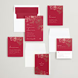 "Double Peony" - Wedding Invitations in Ruby by Janean Hinger - Invitation Suite