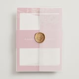 "Double Peony" - Wedding Invitations in Ruby by Janean Hinger - Assembled with Vellum Wrap and Wax Seal