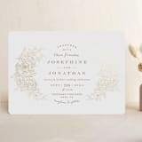 "Engraved Flowers" - Wedding Invitations in Gold by Phrosné Barwood - Front