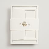 "Hydrangea bloom" - Wedding Invitations in Cotton by Stacey Meacham - Assembled with Belly Band