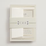 "Tiled Romance" - Wedding Invitations in Dynasty Blue by Ana de Sousa - Assembled with Belly Band