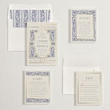 "Tiled Romance" - Wedding Invitations in Dynasty Blue by Ana de Sousa - Invitation Suite