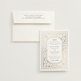 "Aurelia" - Wedding Invitations in Dusty Blue by Janean Hinger - Invitation with Envelope