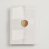 "Asahi" - Wedding Invitations in Ash by Jelena Vuletic - Assembled with Vellum Wrap and Wax Seal