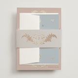 "French Train" - Wedding Invitations in Rose by Ani Somi - Assembled with Belly Band