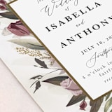 "Roses & Greenery" - Wedding Invitations in Aubergine by Susan Moyal - Close-Up