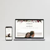 "Roses & Greenery" - Wedding Invitations in Aubergine by Susan Moyal - FREE Wedding Website
