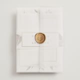 "Roses & Greenery" - Wedding Invitations in Aubergine by Susan Moyal - Vellum Wrap with Wax Seal
