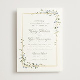 "Flowering Vine" - Wedding Invitations in Bluebell by Everett Paper Goods - Front
