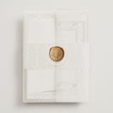 "Vintage Palms" - Wedding Invitations in Sand by Maria Alou - Assembled with Vellum Wrap and Wax Seal