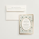 "Vintage Palms" - Wedding Invitations in Sand by Maria Alou - Invitation with Envelope