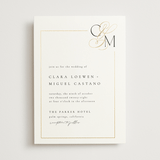 "Golden Ampersand" - Wedding Invitations in Silk by Kelly Schmidt - Front