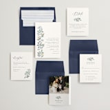 "Climbing Florals" - Wedding Invitations in Sapphire by Olivia Raufman - Invitation Suite