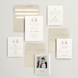 "Gold Crest" - Wedding Invitations in Ivory by Mansi Verma - Invitation Suite