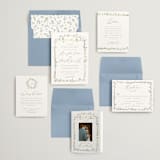 "Portico" - Wedding Invitations in Blue Bell by Everett Paper Goods - Invitation Suite