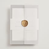 "Formal lines" - Wedding Invitations in Iron by Erica Krystek - Assembled with Vellum Wrap and Wax Seal