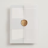 "Gilded Edge" - Wedding Invitations in Provincial by Angela Thompson - Assembled with Vellum Wrap and Wax Seal