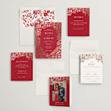 "Garden Vines" - Wedding Invitations in Ruby by Yaling Hou Suzuki - Invitation Suite