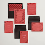 "Fiery" - Wedding Invitations in Ruby by Ghia Designs - Invitation Suite