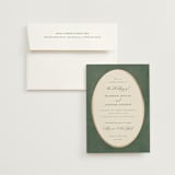 "Vintage Oval" - Wedding Invitations in Rosemary by Emily Betts - Invitation with Envelope