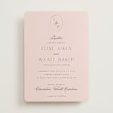 "Scallop Monogram" - Wedding Invitations in Rose Quartz by Emily Betts - Front