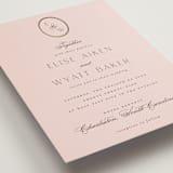 "Scallop Monogram" - Wedding Invitations in Rose Quartz by Emily Betts - Detail