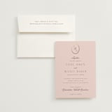 "Scallop Monogram" - Wedding Invitations in Rose Quartz by Emily Betts - Invitation with Envelope