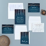 "Strands Of Lights" - Wedding Invitations in Navy by Hooray Creative - Invitation Suite