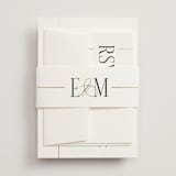 "Linear" - Wedding Invitations in Silk by Laura Hankins - Assembled with Belly Band