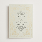 "Foil Botanical Frame" - Wedding Invitations in Taupe by Hannah Williams - Front