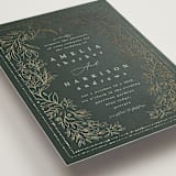 "Foil Botanical Frame" - Wedding Invitations in Forest by Hannah Williams - Detail