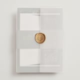 "Foil Botanical Frame" - Wedding Invitations in Forest by Hannah Williams - Assembled with Vellum Wrap and Wax Seal