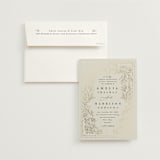 "Foil Botanical Frame" - Wedding Invitations in Taupe by Hannah Williams - Invitation with Envelope
