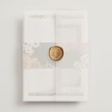 "In The Garden" - Wedding Invitations in Sherbert by Leah Bisch - Assembled with Vellum Wrap and Wax Seal