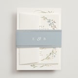 "Meadow" - Wedding Invitations in Blue Bonnet by Erin L. Wilson - Assembled with Belly Band