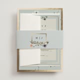 "Blue Garden" - Wedding Invitations in Mist by Hannah Williams - Assembled with Belly Band