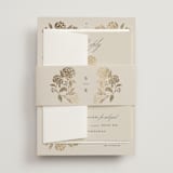 "Shimmering Hydrangeas" - Wedding Invitations in Tea Time by Susan Zinader - Assembled with Belly Band