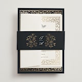 "Regency Grace" - Wedding Invitations in Onyx by Ana de Sousa - Assembled with Belly Band