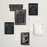 "Regency Grace" - Wedding Invitations in Onyx by Ana de Sousa - Invitation Suite