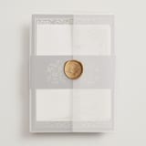 "Regency Grace" - Wedding Invitations in Onyx by Ana de Sousa - Assembled with Vellum Wrap and Wax Seal