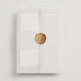 "Floral Romance" - Wedding Invitations in Something Blue by Gwen Bedat - Assembled with Vellum Wrap and Wax Seal