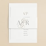 "Initialed" - Wedding Invitations in Chantilly by Jessica Williams - Assembled with Belly Band