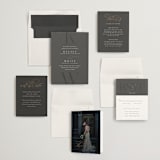 "Over Monogram" - Wedding Invitations in Stormy by Jessica Williams - Invitation Suite