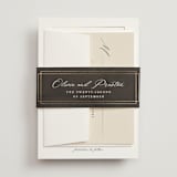 "Regent" - Wedding Invitations in Opal by Robert and Stella - Assembled with Belly Band