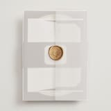 "Arch Frame" - Wedding Invitations in Cognac by Emily Betts - Assembled with Vellum Wrap and Wax Seal