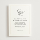 "Monogram Script" - Wedding Invitations in Silk by Kelly Schmidt - Front